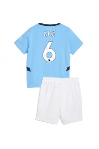 Manchester City Nathan Ake #6 Babytruitje Thuis tenue Kind 2024-25 Korte Mouw (+ Korte broeken)